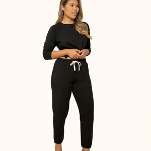 Lively The Terry-Soft Jogger in Jet Black Size Small Loungewear Sweatpants